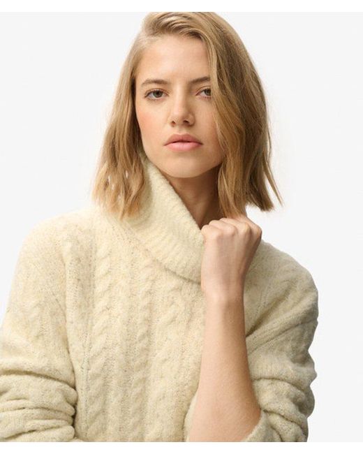 Superdry Gray & Co Cable Roll Neck Jumper