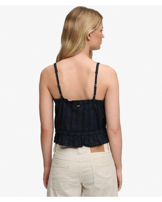 Femme Top À Bretelles En Dentelle Taille Superdry en coloris Black