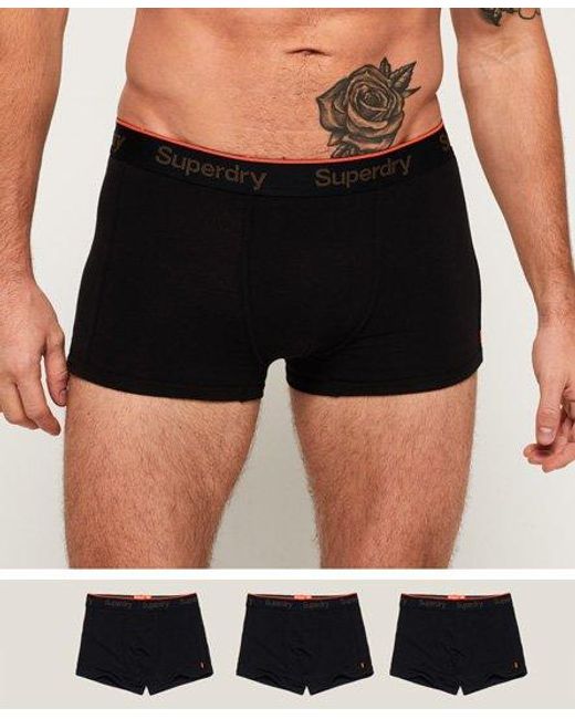 Superdry Orange Label Sport Trunk Boxers Triple Pack in Black for Men -  Save 45% - Lyst