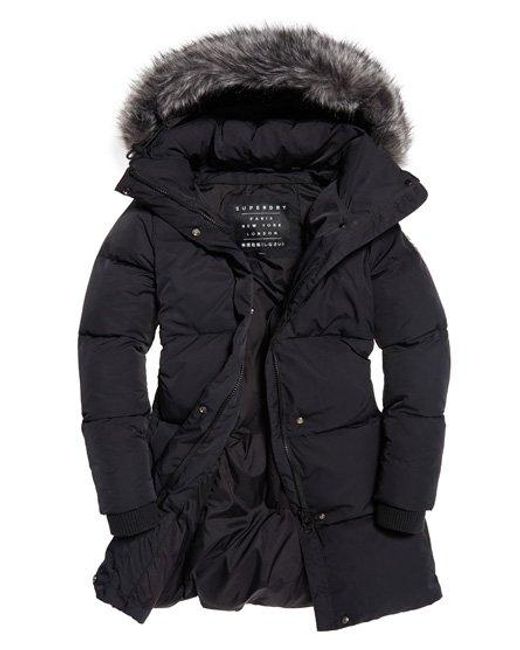 Superdry Blue Cocoon Parka Jacket Graphite