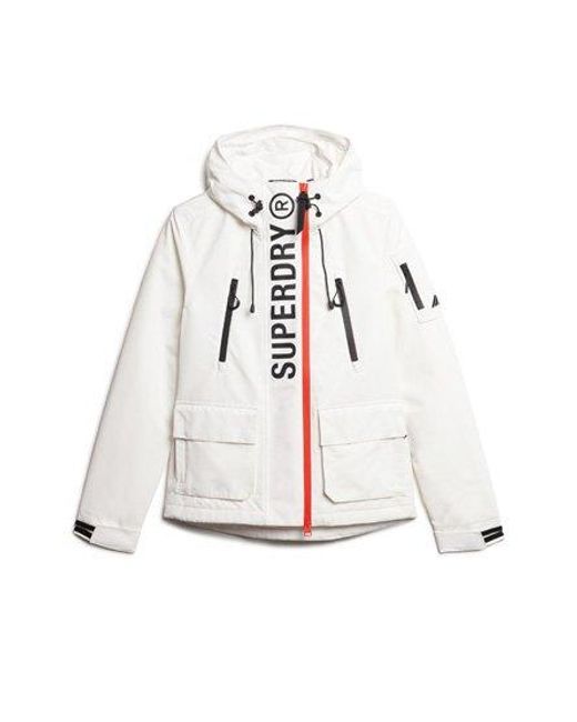 Superdry White Hooded Ultimate Sd-windcheater Jacket