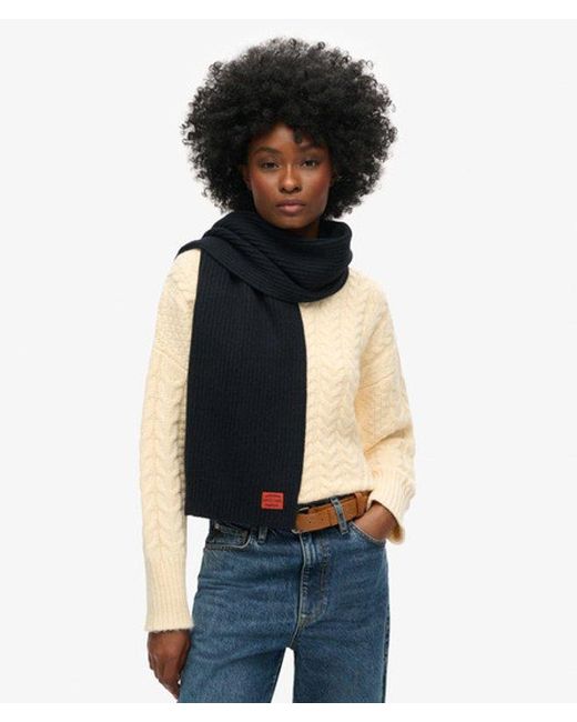Superdry Black & Co Workwear Knit Scarf for men