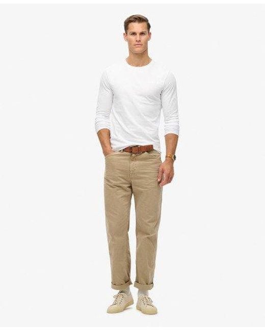 Superdry White Essential Logo Long Sleeve Top for men