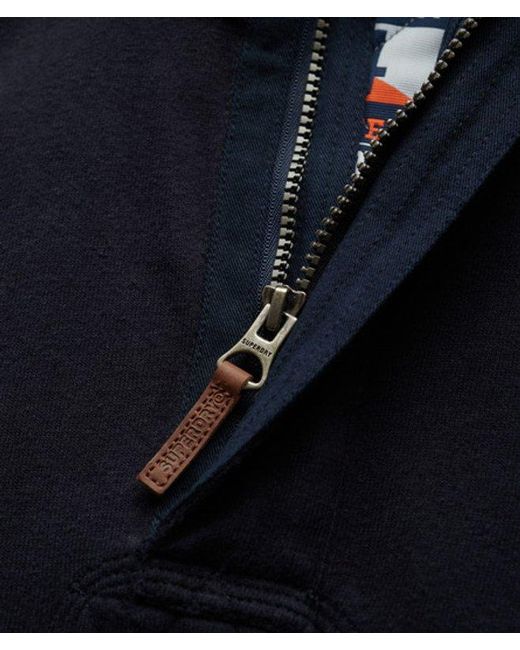 Superdry Blue & Co Cotton Classics Jersey Half Zip Sweatshirt for men