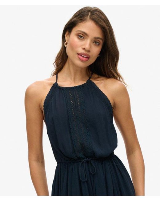 Superdry Blue Ibiza Halter Neck Mini Dress
