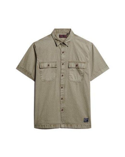 Superdry Green Military Short Sleeve Shirt for men