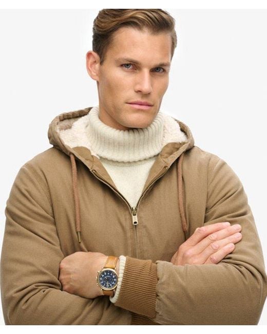 Superdry Natural & Co Vintage Workwear Hooded Bomber Jacket for men