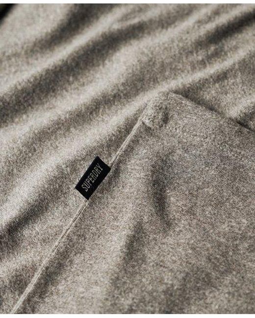Superdry Gray Essential Logo Varsity Long Sleeve Top for men