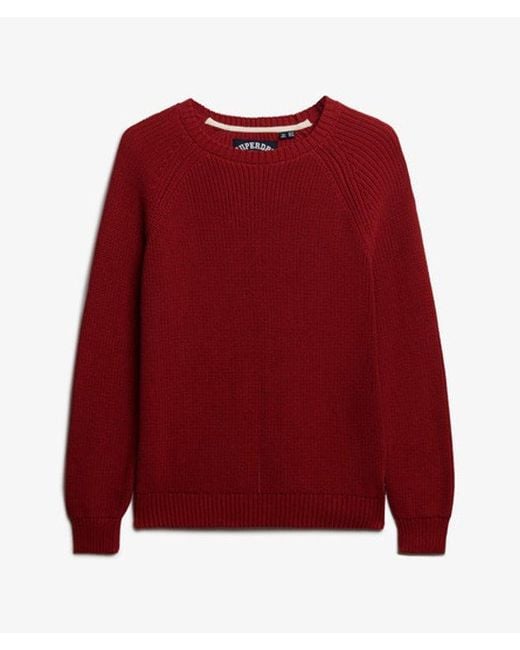 Superdry Red & Co Relaxed Ribbed Knitted Jumper