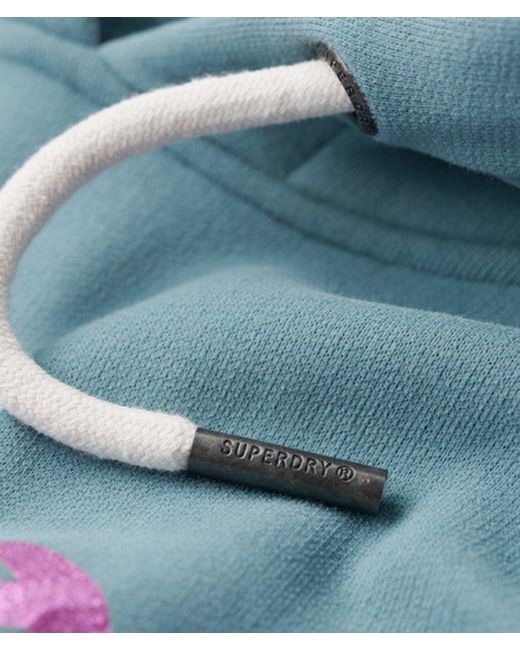Superdry Blue & Co Embellished Vintage Logo Graphic Hoodie