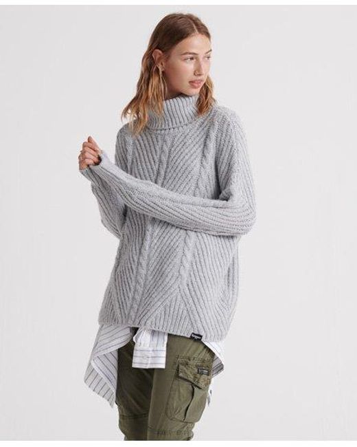 superdry cable knit cardigan