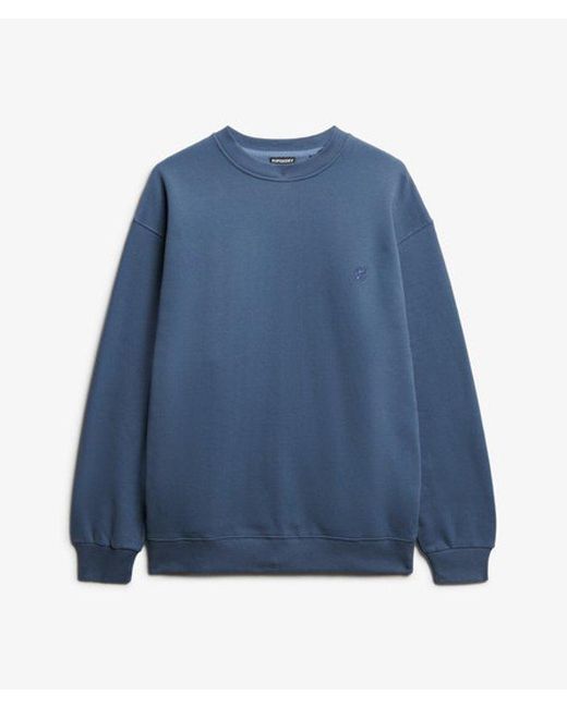 Superdry Blue Blank Oversized Crew Sweatshirt for men
