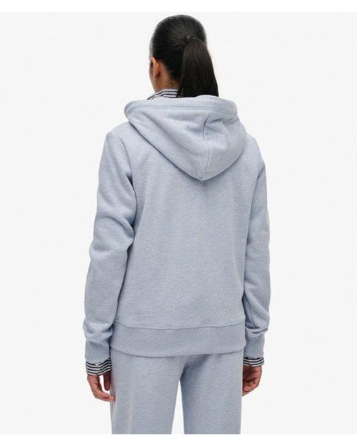 Superdry Essential Logo Hoodie Met Rits in het Blue