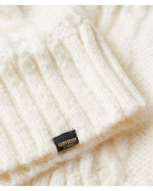 Superdry White & Co Cable Knit Mock Neck Jumper Dress