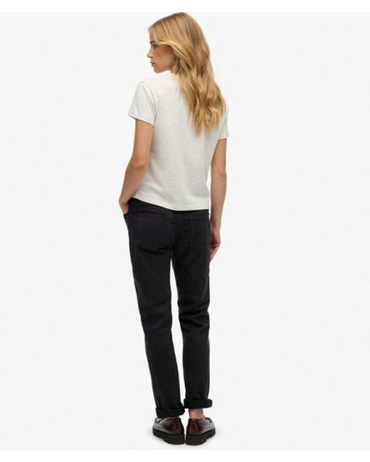 Superdry White & Co Mid Rise Slim Sateen Pants