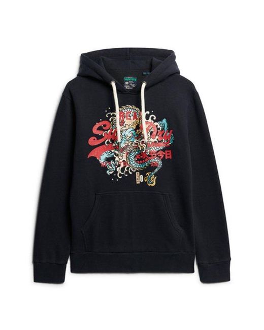 Superdry Blue & Co Tokyo Vintage Logo Hoodie for men