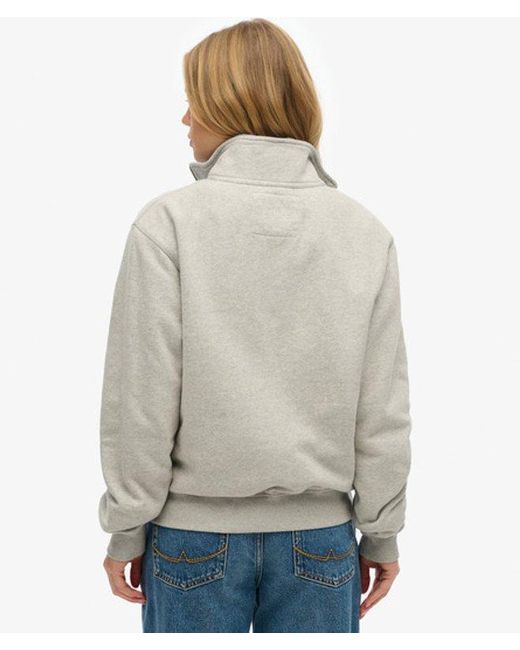 Superdry Gray Athletic Essentials Applique Half Zip Sweatshirt