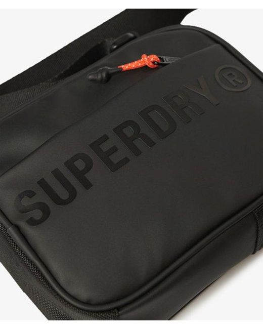 Superdry Black & Co Brand Print Tarp Cross Body Bag