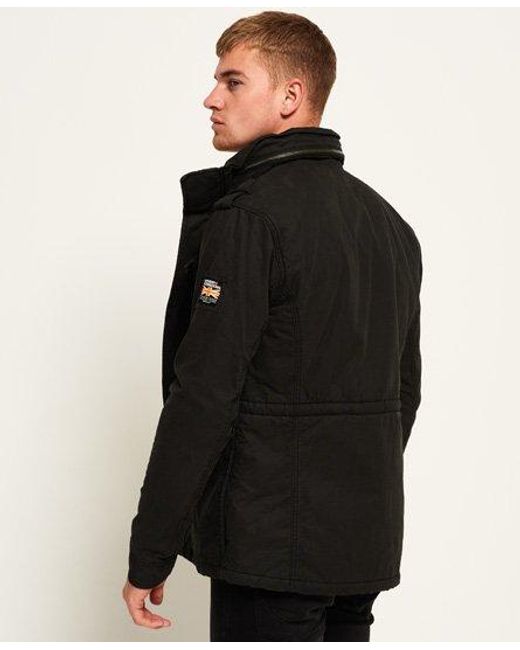 Superdry Black Rookie Heavy Weather Field Jacket Bitter for men