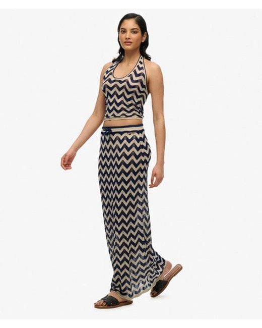 Superdry White & Co Zigzag Knit Column Maxi Skirt