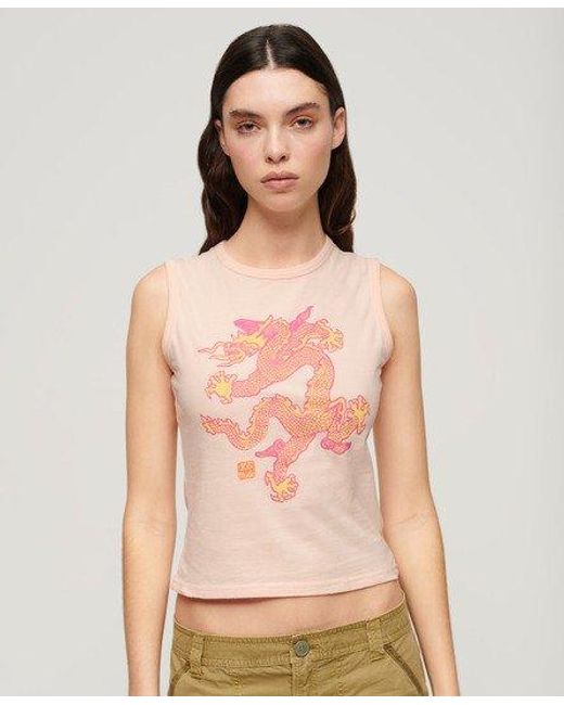 Superdry Pink X Komodo Vintage Vest Top