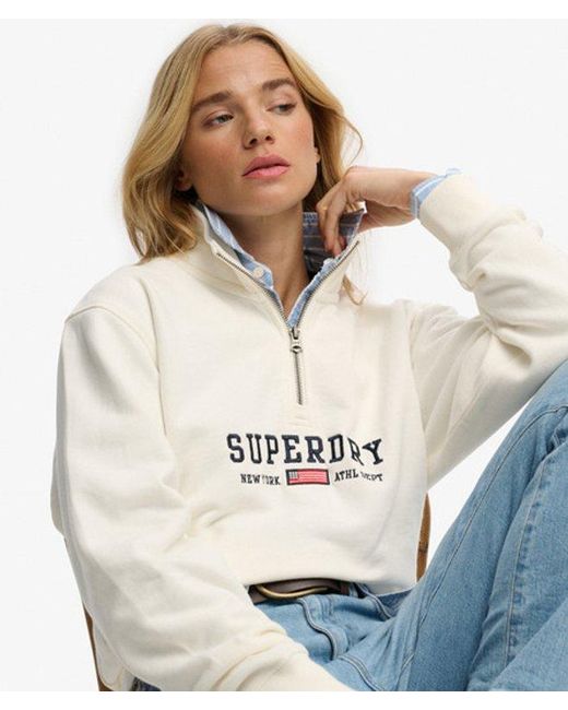 Superdry Natural & Co Athletic Essentials Graphic Half Zip Sweatshirt