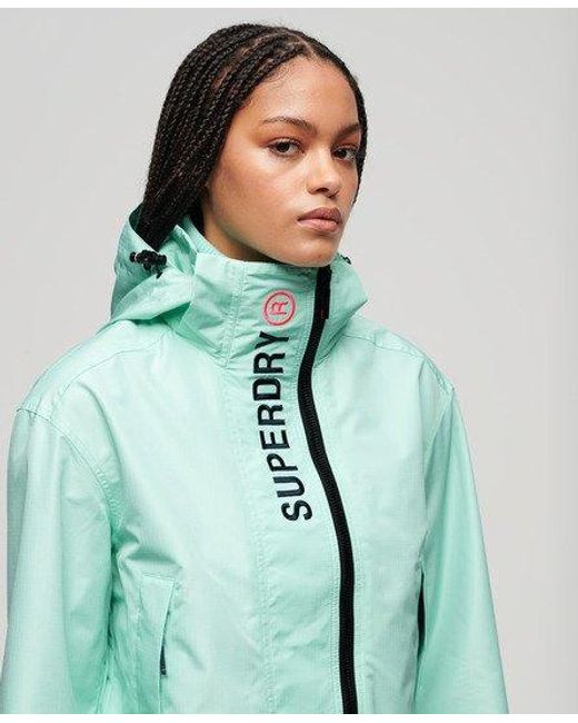Superdry Green Hooded Embroidered Sd Windbreaker Jacket
