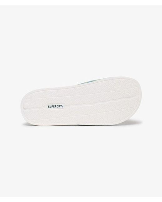 Superdry Blue & Co All Over Print Beach Sliders