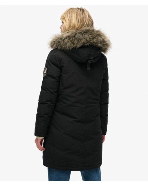 Superdry Black & Co Everest Faux Fur Parka Coat