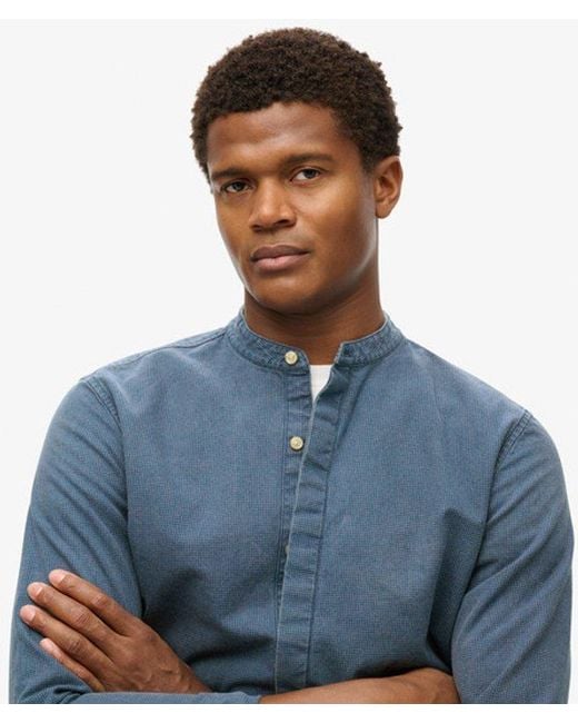 Superdry Blue & Co The Merchant Store - Indigo Henley Shirt for men