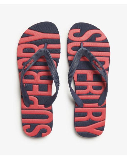 Superdry Red & Co Classic Embossed Vegan Flip Flops for men
