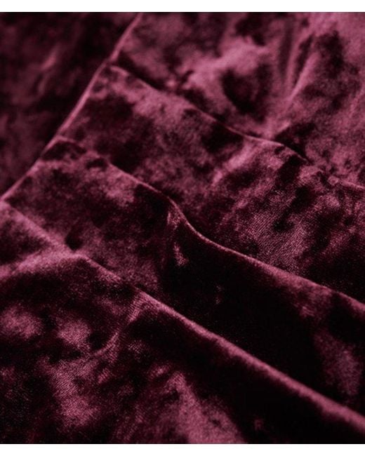 Superdry Red & Co Slim Fit Velvet Maxi Dress