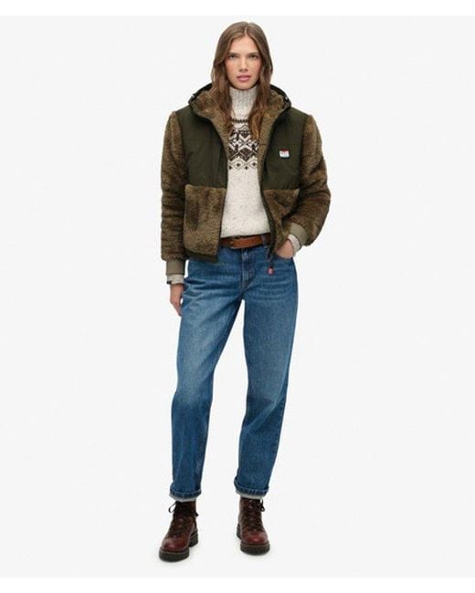 Superdry Brown & Co Super Soft Hybrid Full Zip Jacket