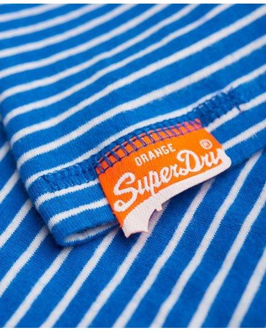 Superdry Blue Label Calais Stripe T-Shirt Royal for men