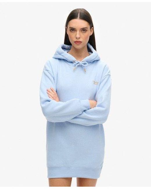 Superdry Blue Essential Hoodie Dress