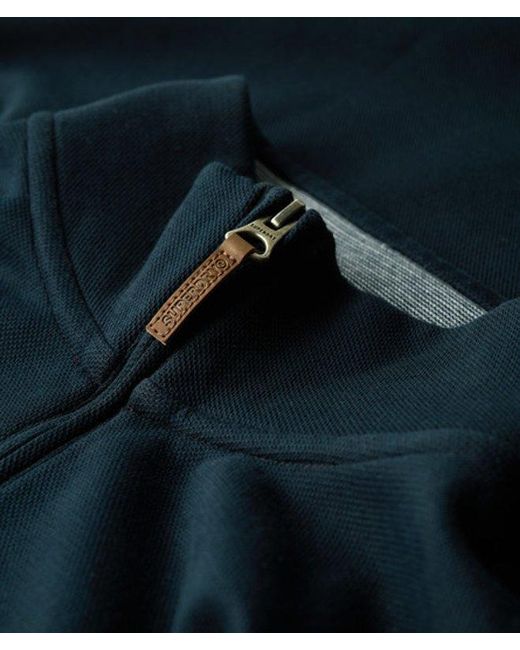 Superdry Blue & Co Core Pique Half Zip Sweatshirt for men