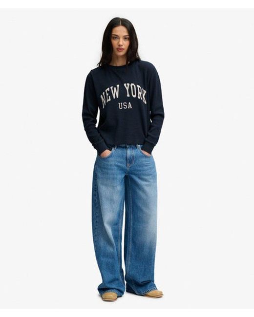 Superdry Blue & Co Athletic Essential Graphic Long Sleeve Top