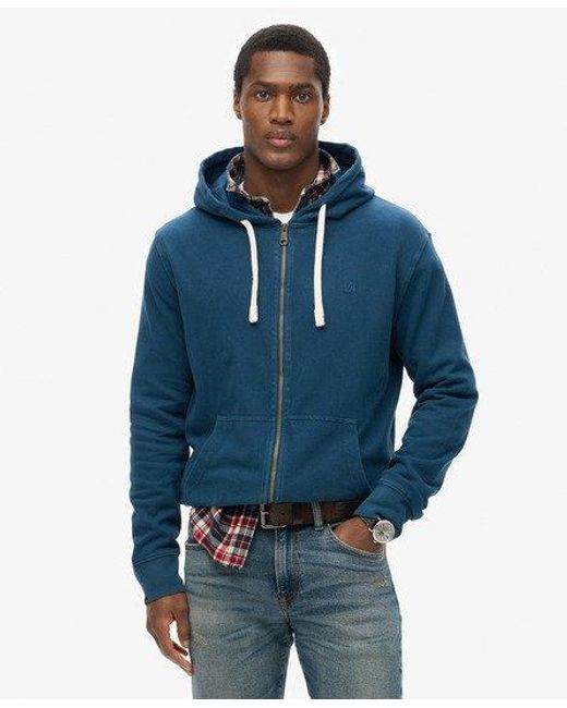 Homme Sweat À Capuche Zippé Classique Essential Taille Superdry pour homme en coloris Blue