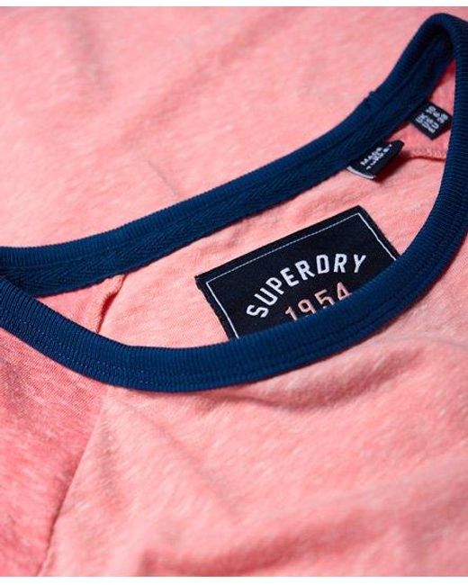 Superdry Pink 54 Goods Raglan T-Shirt Flamingo Snowy/Sun Kissed Coral Snowy