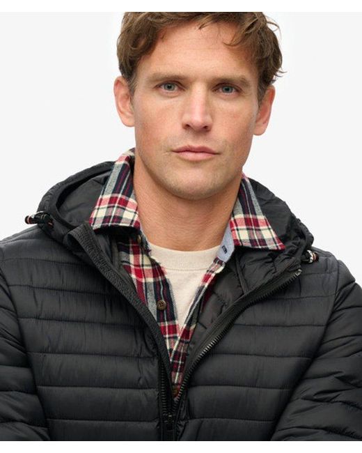 Superdry Black Hooded Fuji Lite Jacket for men