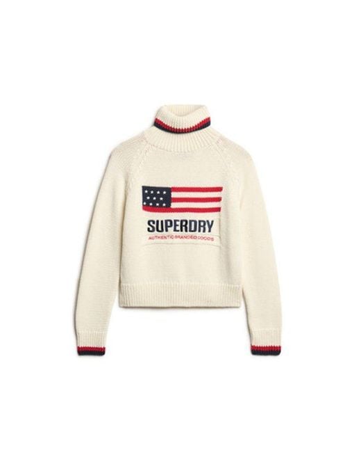 Superdry Natural & Co Americana Roll Neck Knit Jumper
