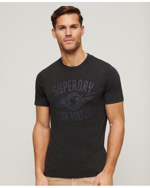 Superdry Black Retro Rocker Graphic T-shirt for men
