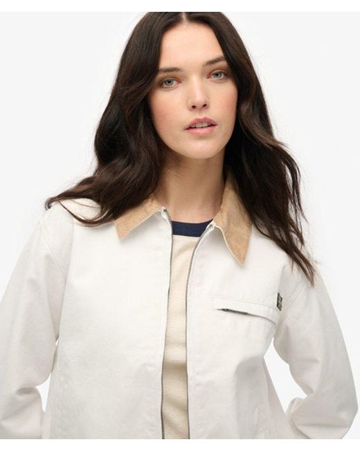 Superdry Blue & Co Cord Collar Barn Jacket