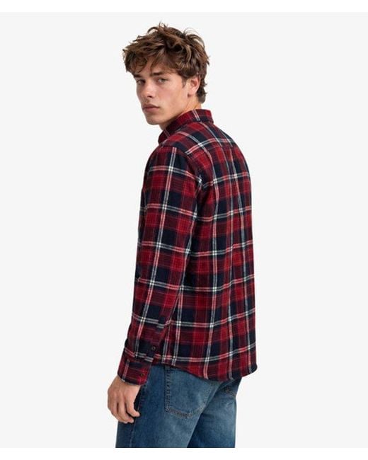 Superdry Red & Co Long Sleeve Cotton Lumberjack Shirt for men