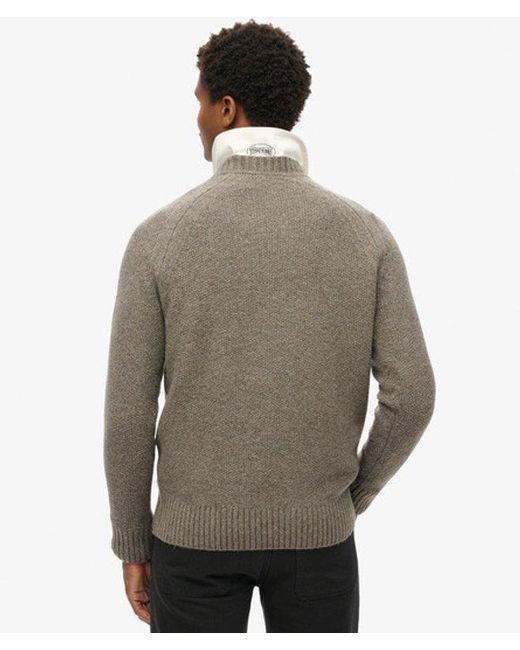Superdry Gray Chunky Raglan Jumper for men