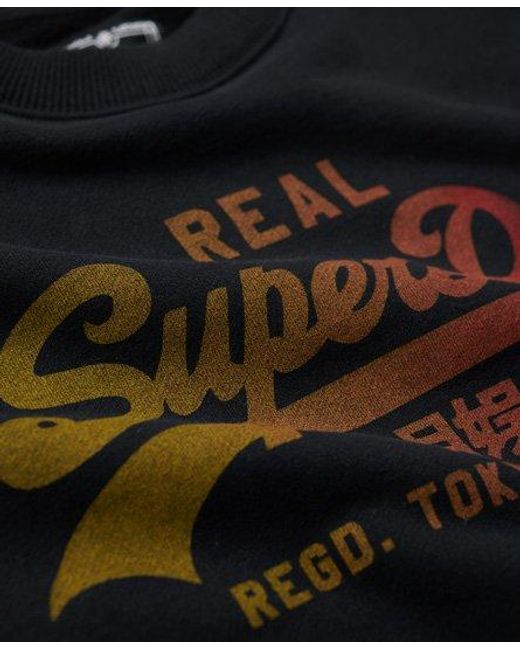 Superdry Black Tonal Vintage Logo Graphic Sweatshirt