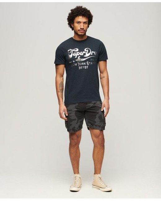 T-shirt workwear à motif métallisé Superdry pour homme en coloris Black