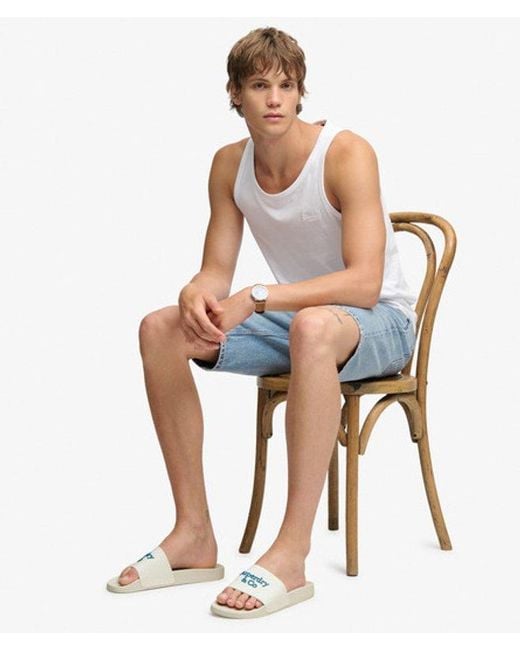 Superdry White & Co Company Logo High Build Sliders for men