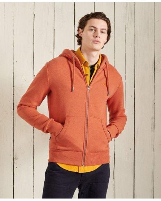 superdry orange zip hoodie