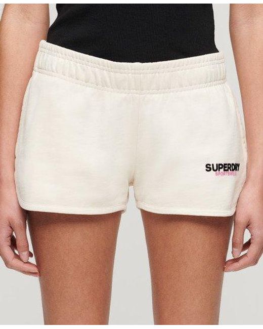 Superdry White Sportswear Logo Racer Shorts